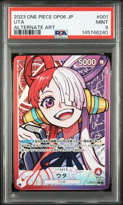 PSA 9 Uta OP06-001 Leader Parallel Alt Art One Piece Card OP06 Wings of the Captain Graded