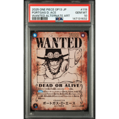PSA 10 Portgas D. Ace OP13-119 SP (Wanted Poster) PSA 10 Japanese One Piece Card | DojoTCG India